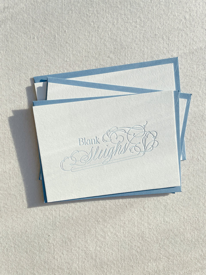 Letterpress holiday Swiftmas cards printed by Ayla Peña of The Ayla View, designed and written in calligraphy by Isabel Dusmann